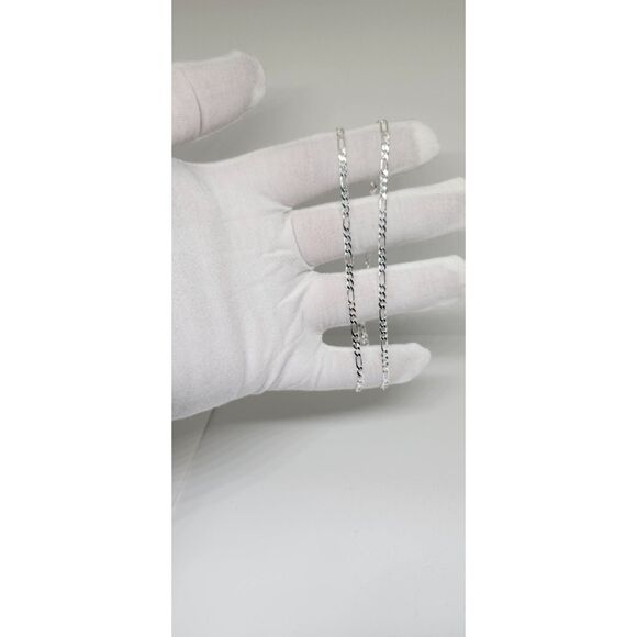 20 inch Solid .925 Sterling Silver Figaro Chain - Picture 1 of 5